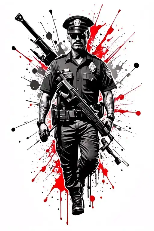 correctional officer tribute tattoo design idea