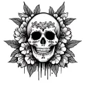 calaveras and mexican culture tattoo design idea
