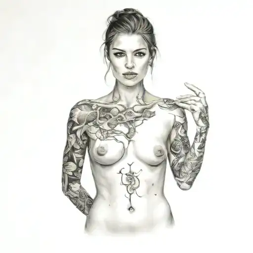 petite,naughty,nude,sexy,full body,anatomically correct,realism tattoo design idea