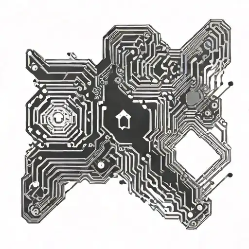 Computer chip morphing tattoo design idea