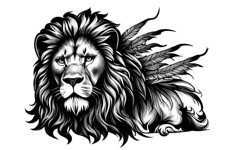 lion rasta lion head tattoo design idea