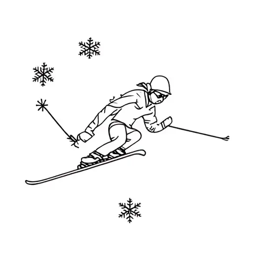 snowflake skiing tattoo design idea