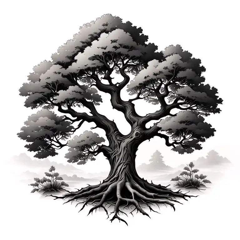 Family Tree growing tattoo design idea