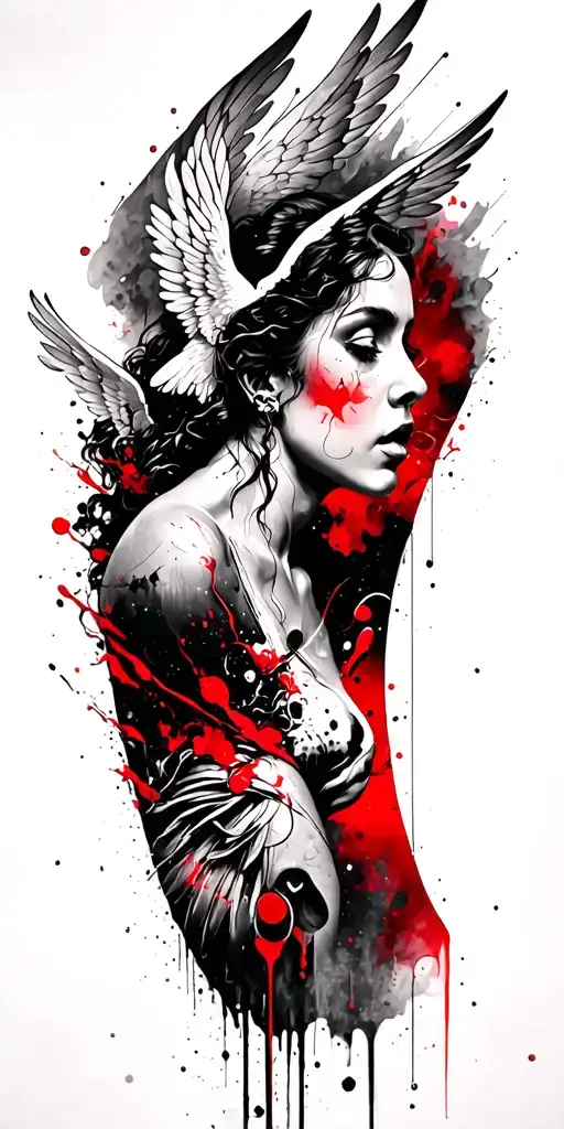 Omerta tatto with angels tattoo design idea