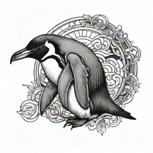 Penguin tattoo design idea