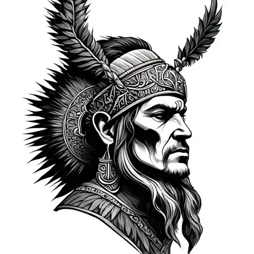 romanian shaman style tattoo design idea