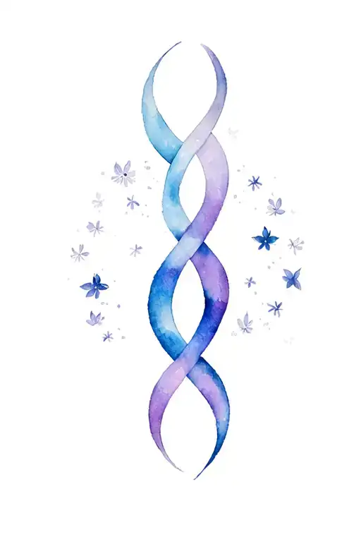 Virgo and cancer zodiac sign intertwined mother daughter  tattoo design idea