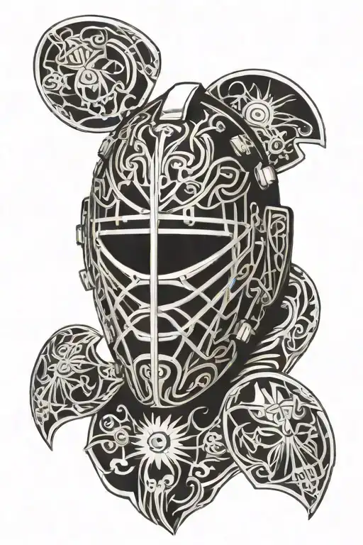 goalie mask tattoo design idea