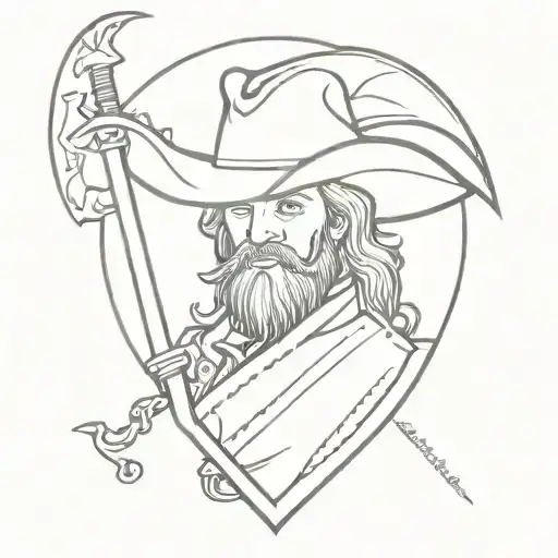 coast musketeer tattoo design idea