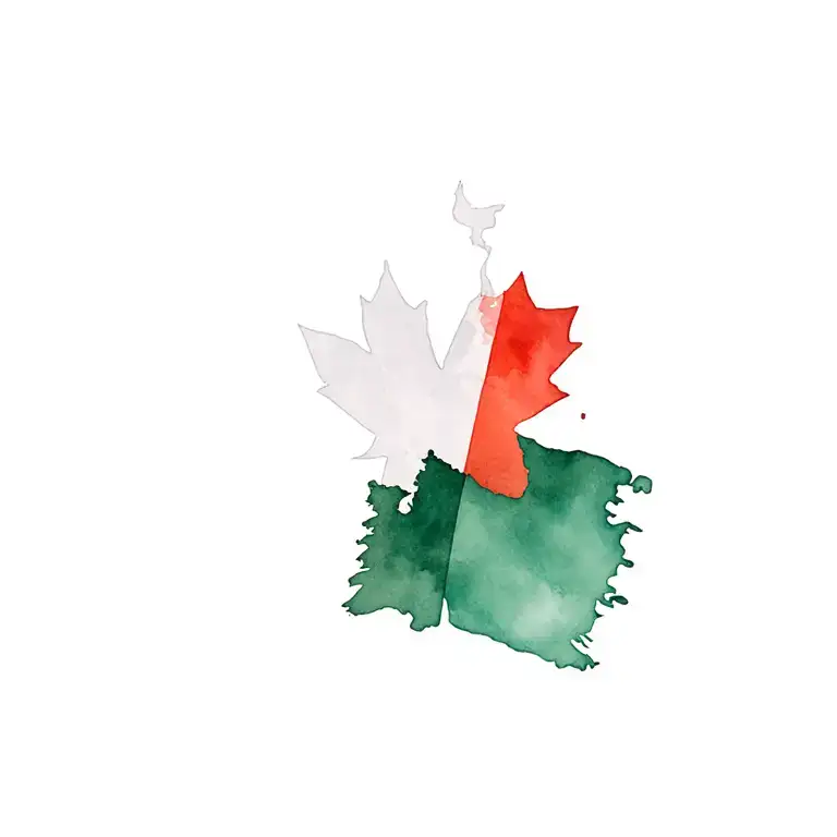 vertically, the Ireland flag, then the Canada flag, and last the Costa Rica flag tattoo design idea