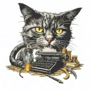 stephen king, typewriter, axe, it, black cat, lighthouse, tattoo design idea