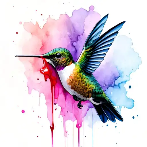 sexual assault hummingbird licking blood tattoo design idea