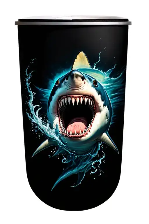 shark emerging tattoo design idea