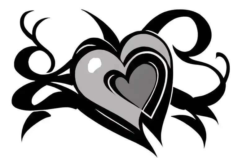 heart, curving up into an infinity symbol at the top tattoo design idea