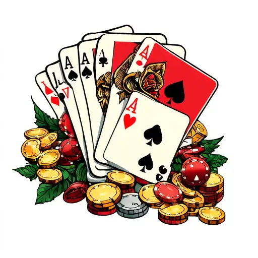 gambling themed tattoo tattoo design idea