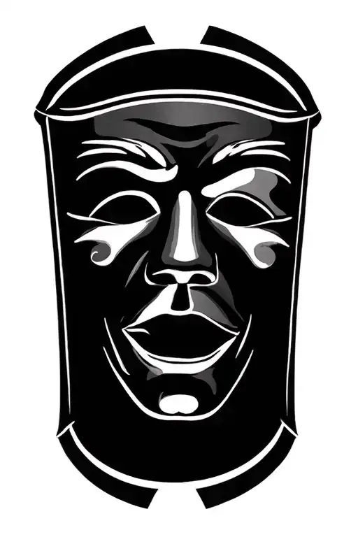 theatre masks tragedy and comedy tattoo design idea