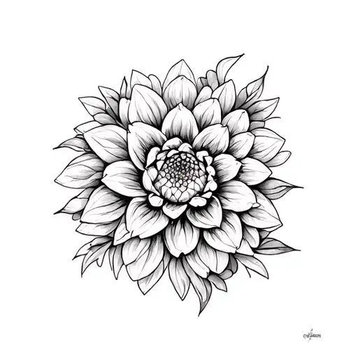 Dahlia Mandala tattoo design idea