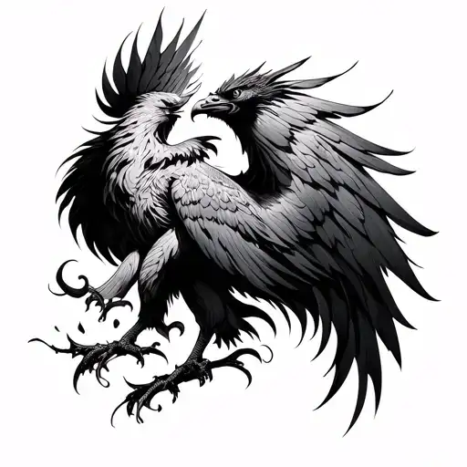 phoenix rising from the ashes tattoo design idea
