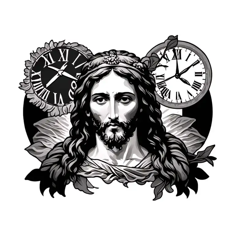 Time heals all wounds like jesus tattoo design idea