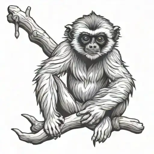Gibbon tattoo design idea