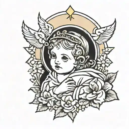 baby Jesus tattoo design idea