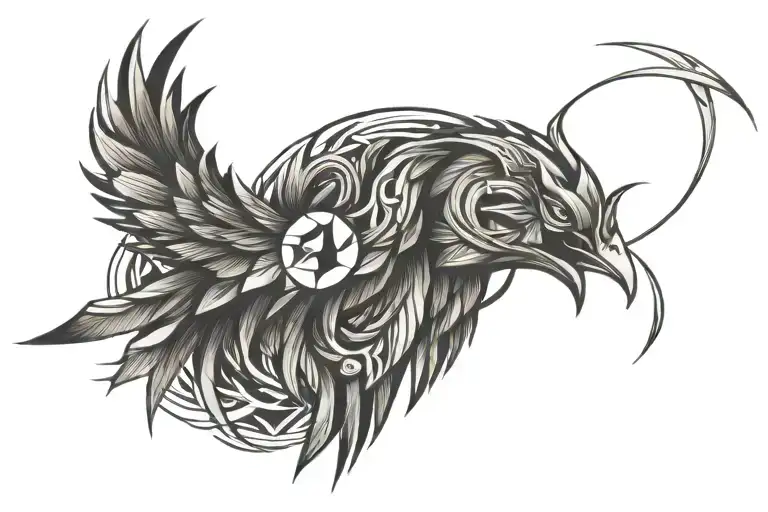 phoenix rising tattoo design idea