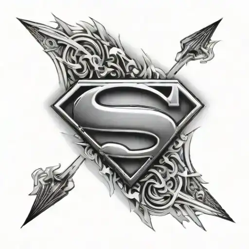 superman logo combined tattoo design idea