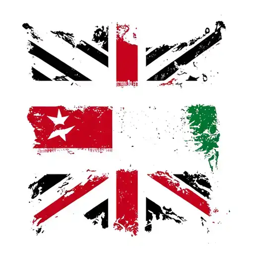 yemen, united kingdom and Guyana flag tattoo design idea