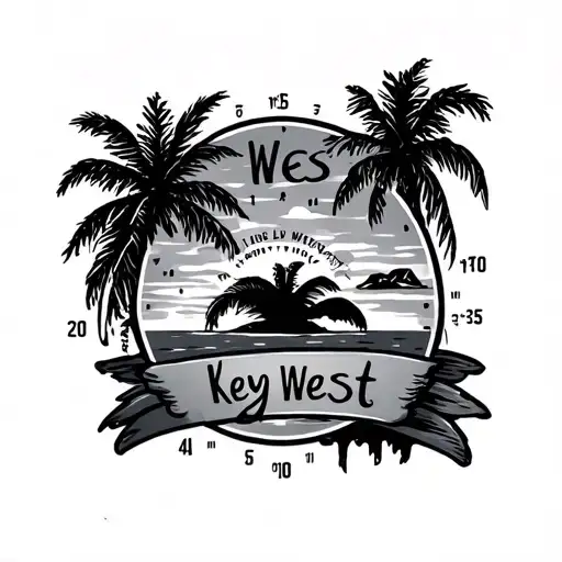 Key West Coordinates tattoo design idea