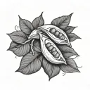 2 peas in a pod one line tattoo design idea