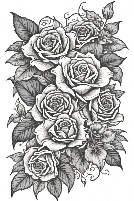 rose, calla lillie, orchid, sunflower tattoo tattoo design idea