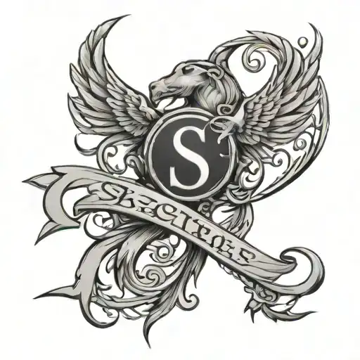 Loyalty,love,peace,trust,power, the letters S and I, Sagittarius tattoo design idea