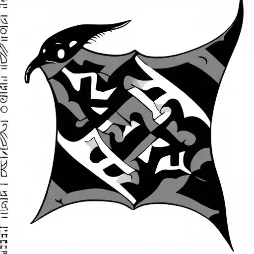 stingray tribal kapingamarangi flag intertwined tattoo design idea