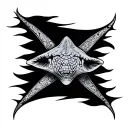stingray tribal kapingamarangi flag intertwined tattoo design idea