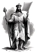 King Cyrus the Great holds the Charter of Human Rights tattoo design idea