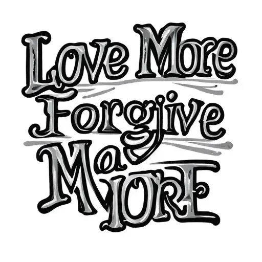 "Love More - Forgive More " Pinky promise tattoo design idea