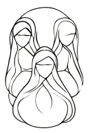 three babushkas, one inside the other, ending in the outer figure being a female silhouette or even more neutral silhoue tattoo design idea