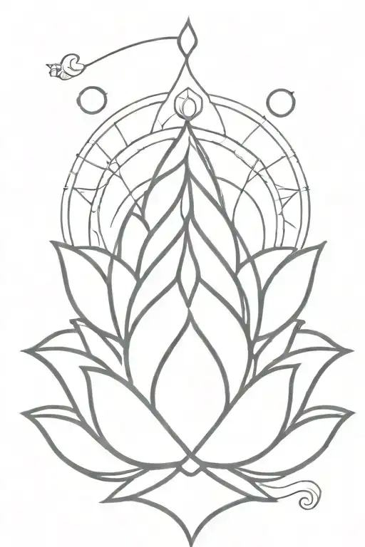 lotus chakra shaman style tattoo design idea