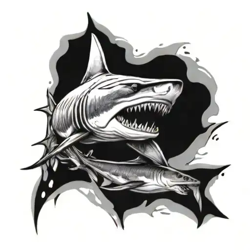 Tiger Shark tattoo design idea