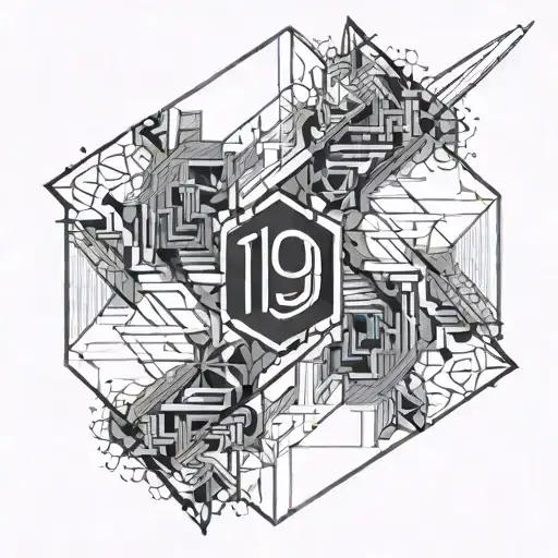 the number 19 tattoo design idea
