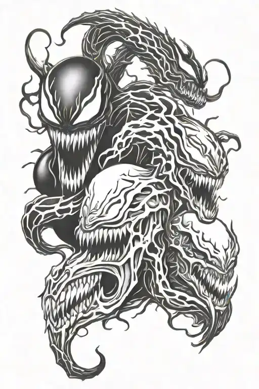 venom and carnage symbiote tattoo tattoo design idea
