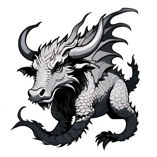 Dragon And Ox tattoo design idea