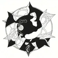 dharma wheel intertwined tattoo design idea