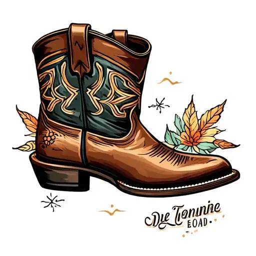 cowboy boots tattoo design idea