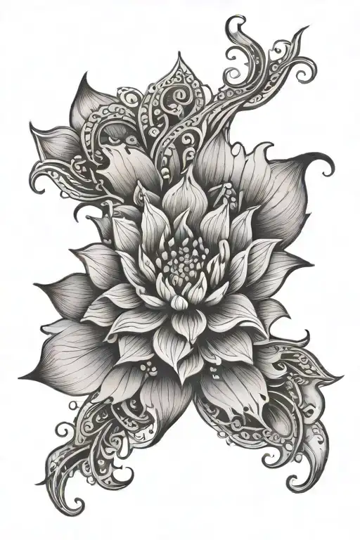 Capricorn mandala lotus tattoo design idea