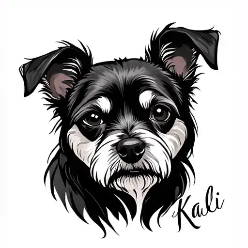 Luna and Kali dog name tattoo tattoo design idea