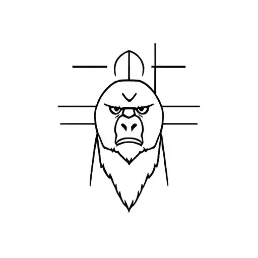 thug baboon tattoo design idea