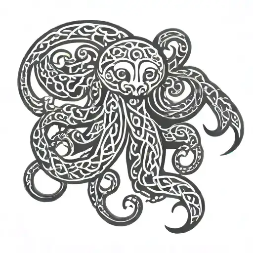 celtic octopus bear tattoo design idea