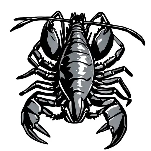 crawfish in bayou tattoo design idea