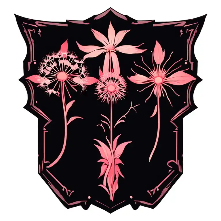 Dandelion flower tattoo design idea